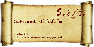 Safranek Ádám névjegykártya